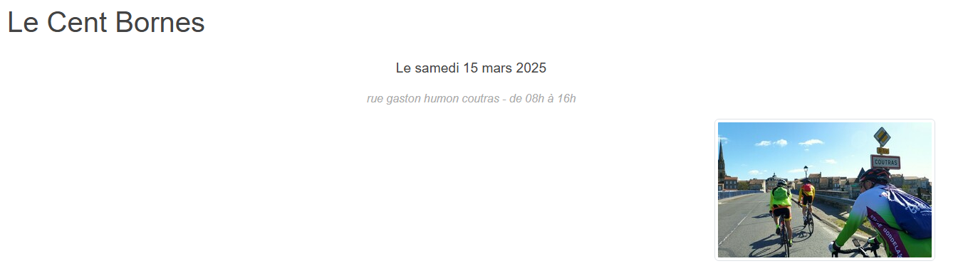 Le cent Bornes coutras